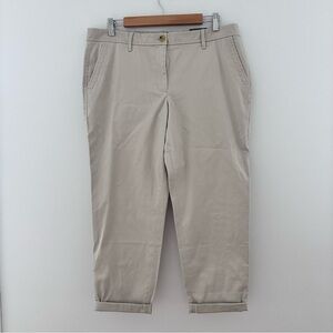 Talbots Pants Womens 12P Beige Relaxed Chino Supersoft Mid Rise Stretchy NWT‎